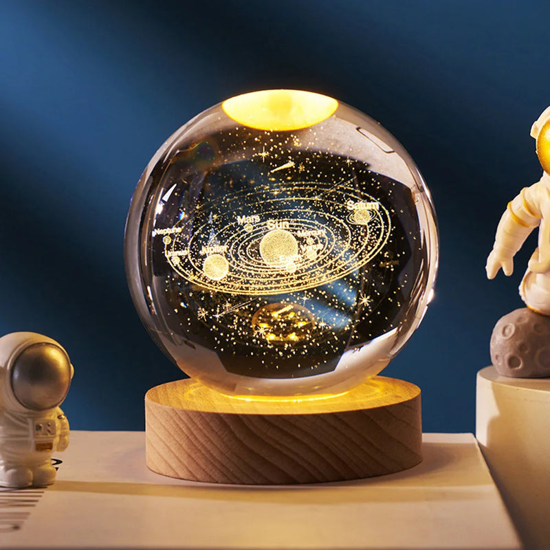 Astro World LED: Luz Noturna 3D com Escultura Galáctica