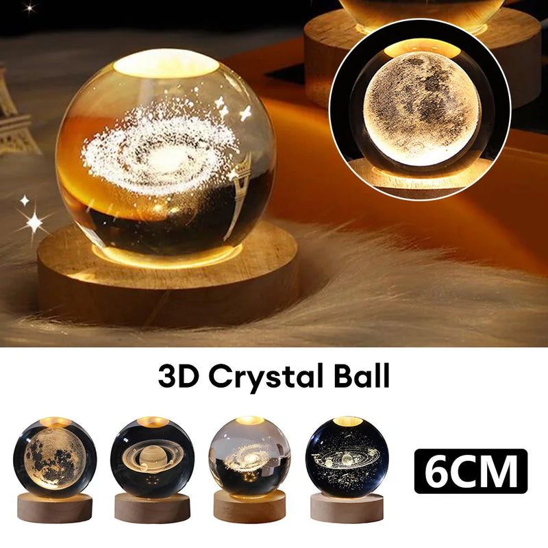 Astro World LED: Luz Noturna 3D com Escultura Galáctica