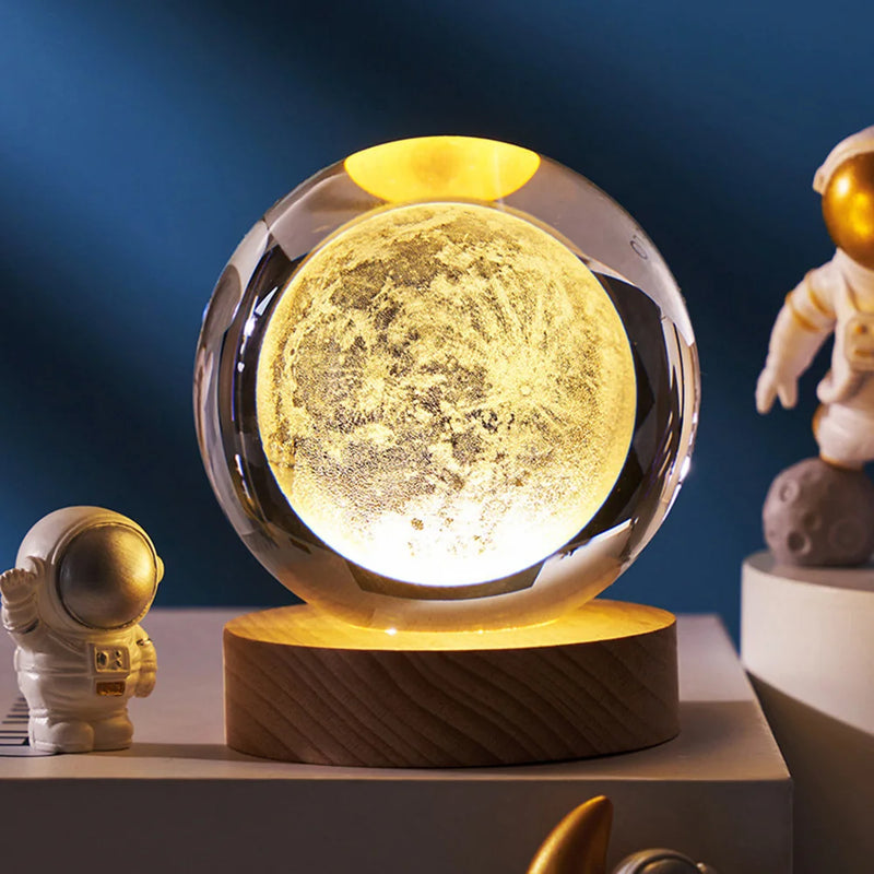 Astro World LED: Luz Noturna 3D com Escultura Galáctica